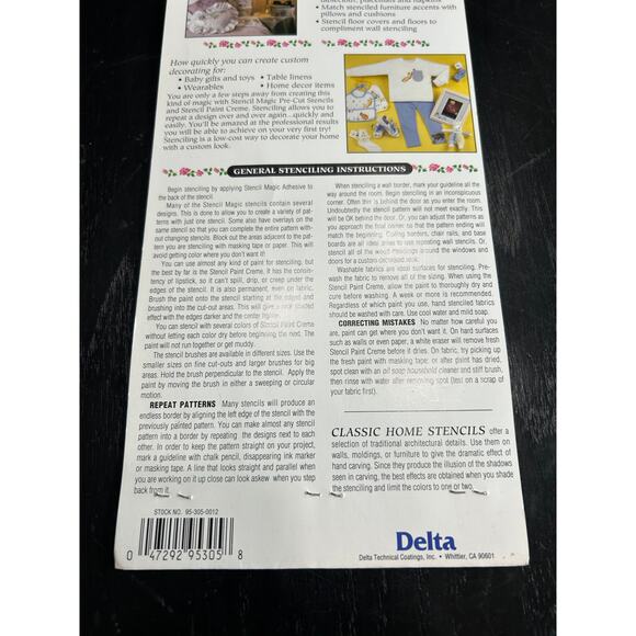 90s Vintage- Stencil Magic By Delta- Gothic Cornice Trim No. 95 305 0012 NWT - Picture 3 of 6